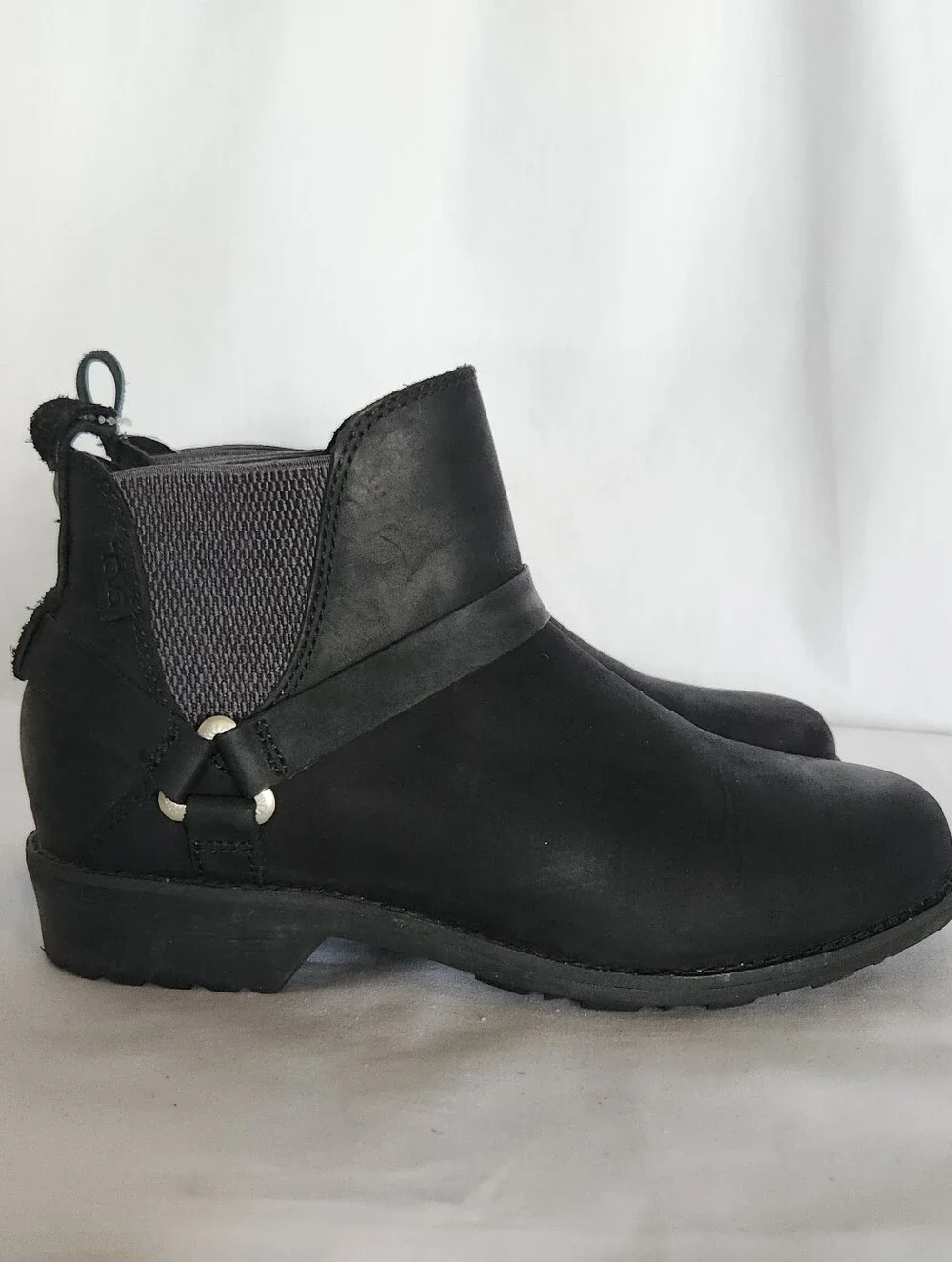 Teva Black Ellery Chelsea Waterproof Boots Slip In Fall Winter Size 6.5